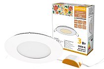 Светильник ультратонкий встраиваемый светодиодный "Даунлайт НАРОДНЫЙ" СВО (белый) 3 Вт 4000К TDM