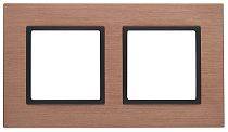 Рамка ЭРА Elegance 14-5202-14 для выключателей и розеток двойная металл медь