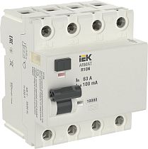 ARMAT Выключатель дифференциального тока R10N 4P 63А 100мА тип A  IEK