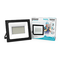 Прожектор светодиодный Gauss Elementary G2 100W 8995lm IP65 4000К черный 1/16 Прожектор светодиодный Gauss Elementary G2 100W 8995lm IP65 4000К черный 1/16