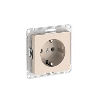 AtlasDesign Бежевый Розетка с заземлением, 16А, мех., быстрозажим. клемм