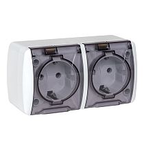 Владивосток Розетка 2-местная 16А с заземлением с прозрачной крышкой IP54  EKF Владивосток Розетка 2-местная 16А с заземлением с прозрачной крышкой IP54  EKF