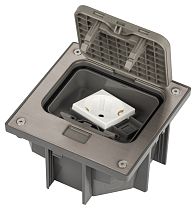 Люки ЭРА ОФИС 18-6001-03 IP66 Люк в бетон с розеткой, защёлка, цвет серый