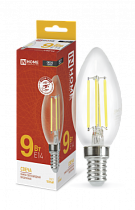 Лампа светодиодная LED-СВЕЧА-deco 9Вт 230В Е14 3000К 1040Лм прозрачная IN HOME Лампа светодиодная LED-СВЕЧА-deco 9Вт 230В Е14 3000К 1040Лм прозрачная IN HOME