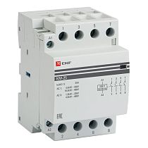 Контактор модульный КМ 25А 4NО (3 мод.) EKF PROxima Контактор модульный КМ 25А 4NО (3 мод.) EKF PROxima