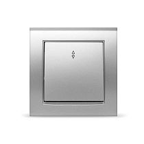 Выключатель проходной одноклавишный Бриллиант, скрытой установки, 10А, 220В, серебро UNIVERSAL