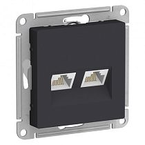 AtlasDesign Карбон Розетка компьютерная 2-ая RJ45+RJ45, кат.6E Systeme Electric (Schneider Electric)