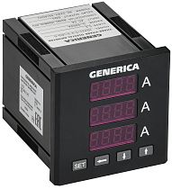 Амперметр цифровой щитовой трехфазный DO RS-485 72х72мм LED GENERICA IEK Амперметр цифровой щитовой трехфазный DO RS-485 72х72мм LED GENERICA IEK