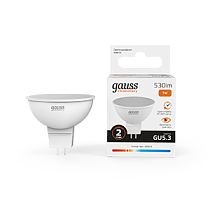 Лампа светодиодная Gauss Elementary MR16 GU5.3 7Вт 530lm 3000K Лампа светодиодная Gauss Elementary MR16 GU5.3 7Вт 530lm 3000K