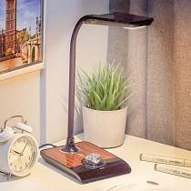 Настольный светильник, светодиодный ЭРА NLED-473-10W-BK светодиодный, черный с деревом Настольный светильник, светодиодный ЭРА NLED-473-10W-BK светодиодный, черный с деревом