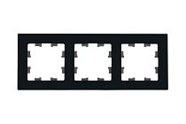 AtlasDesign Nature Натуральное Стекло Черный Рамка 3-постовая  (Schneider Electric) Systeme Electric (Schneider Electric)