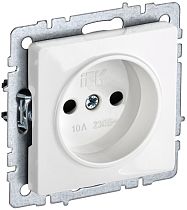 Розетка BRITE одноместная без заземления с защитными шторками 10А РСш10-2-БрБ белый  IEK