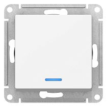 AtlasDesign Лотос Переключатель 1-клавишный , с подсветкой, сх.6а, 10АХ, механизам Systeme Electric (Schneider Electric)