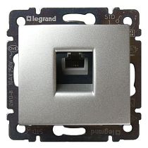 VALENA Розетка телефонная RJ11 алюминий