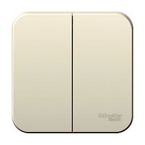 Blanca открытая установка без пластины Молочный Выключатель 2 клавишный , 6А Systeme Electric (Schneider Electric)