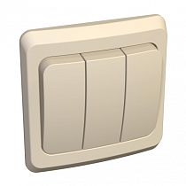 ЭТЮД скрытая установка Кремовый Выключатель 3 клавишный Systeme Electric (Schneider Electric)