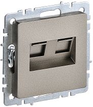 BRITE Розетка компьютерная двойная RJ45 кат.5E РК10-2-БрШ шампань  IEK