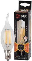 Лампа светодиодная ЭРА F-LED BXS-11W-827-E14 филамент свеча на ветру теплый белый свет