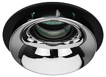 Светильник встраиваемый декоративный ЭРА KL103 BK/CH MR16 GU5.3 черный хром