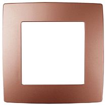 Рамка  для выключателей и розеток одиночная ЭРА ,12-5001-14 Эра12, медь