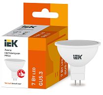 Лампа светодиодная MR16 софит 7Вт 230В 3000К GU5.3 IEK Лампа светодиодная MR16 софит 7Вт 230В 3000К GU5.3 IEK