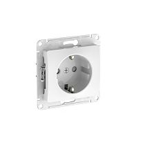 Glossa Белый Розетка с заземлением со шторками, 16А, мех., быстрозажим. клемм
