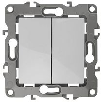 Выключатель ЭРА 12 12-1104-01 10А 250В белый двухклавишный