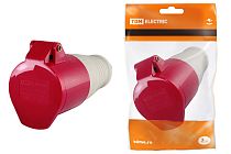 Розетка 214 переносная 3Р+РЕ 16А 380В IP44  TDM