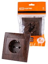 Розетка 2П+З 16А 250В венге "Лама"  TDM