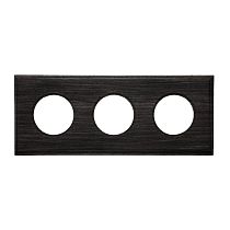 Рамка Шедель трехпостовая Угольно-черный скрытый монтаж Bironi