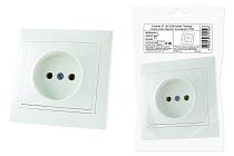 Розетка 2П 10А 250В белая "Таймыр" (пром. упак., бакелит. основание)  TDM