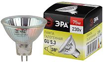 Лампы галогенные ЭРА GU5.3-JCDR (MR16) -75W-230V-CL галоген, софит, 75Вт, нейтральный, GU5.3