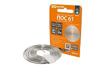 Припой ПОС 61, трубка с канифолью, ГОСТ 21931-76, Ø1 мм, 2 м, спираль, серия "Алмаз"  TDM Припой ПОС 61, трубка с канифолью, ГОСТ 21931-76, Ø1 мм, 2 м, спираль, серия "Алмаз"  TDM