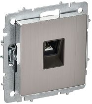 BRITE Розетка компьютерная RJ45 кат.5E РК10-БрГН металл хром/никель IEK