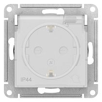 AtlasDesign Aqua Белый Розетка с заземлением со шторками с крышкой, 16А, IP44 Systeme Electric (Schneider Electric)