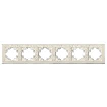 "Афина" Рамка фактурная 6-ти местная универсальная слоновая кость (ivory)