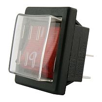 Клавишный переключатель YL208-01 2 положения черный/красная 2НО+2НЗ влагозащ. (30шт/упак)  ЭНЕРГИЯ