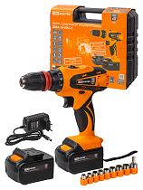 Дрель-шуруповерт акк. ДША-18-ЛК1-С 18 В, 2 А*ч Li-Ion 2 шт, 32 Нм, 0-1400 об/мин, кейс, "Рубин"  TDM