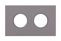 Рамка 2 постовая, скрытый монтаж, Шедель Бриз, пластик, цвет Титан матовый Bironi