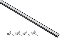 Профиль алюминиевый для светодиодной ленты 1712 накладной прямоугольный 2м с комплектом аксессуаров (опал) черный IEK