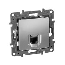 ETIKA Розетка компьютерная RJ45 категория 6 UTP алюминий ETIKA Розетка компьютерная RJ45 категория 6 UTP алюминий