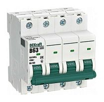 Автоматический выключатель 4Р  63А х-ка B ВА-103 6кА DEKraft