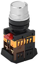 Кнопка ABLF-22 белый d22мм неон/240В 1з+1р  IEK