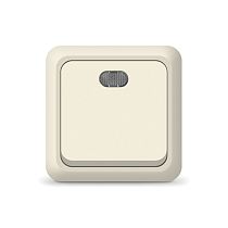 Выключатель одноклавишный с подсветкой Олимп, открытой установки, 10А, 220В, бежевый UNIVERSAL