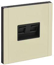 FORTE&PIANO Розетка компьютерная двойная RJ45 кат.5E FP833M металл серый сланец IEK