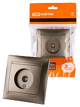 Розетка телевизионная простая (0-2400МГц, "мама") бронза "Лама"  TDM