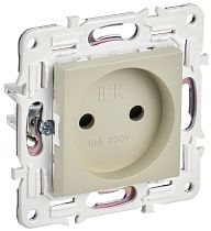SKANDY Розетка без заземления с защитными шторками 10А SK-R01B бежевый IEK