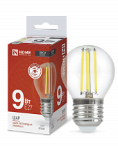 Лампа светодиодная LED-ШАР-deco 9Вт 230В Е27 4000К 1040Лм прозрачная IN HOME