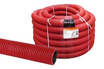 Труба гофрированная двустенная ПНД d 110 с зондом (50 м/уп.) красная  TDM