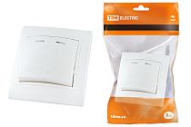 Выключатель 2 кл. с подсветкой 10А белый "Таймыр"  TDM